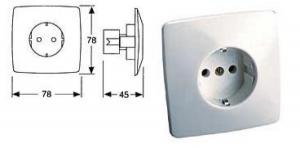 BASE ENCHUFE AC TT EMPOTRAR CERAMICA COLOR BLANCO 16A