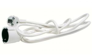 CABLE PROLONGADOR ALARGADOR SCHUKO 2 METROS BLANCO CON TOMA TIERRA