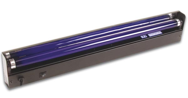 TUBO FLOURESCENTE DE LUZ NEGRA CON PANTALLA 20W + SOPORTE UV ULTRAVIOLETA FIESTA