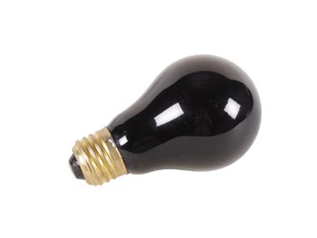 BOMBILLA DE LUZ NEGRA  VERSION ECONOMICA BRILLAR BLANCOS > 230Vac E27 75W