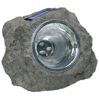 LUZ 3 LED 0.06W SOLAR DISE�O ROCA EXTERIOR IP44 GRIS
