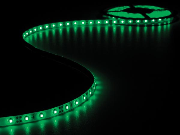 CINTA DE LEDs FLEXIBLE PARA INTERIORES IP61  VERDE  300 LEDs  5m  12V  17W