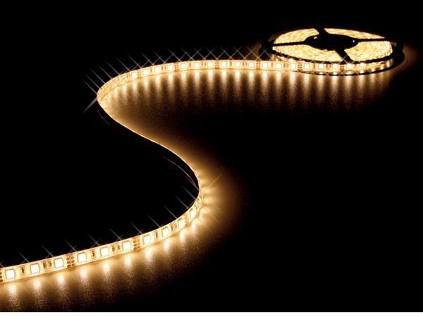 CINTA TIRA DE LEDs FLEXIBLE  BLANCO CALIDO  300 LEDs  5m  12V  38W