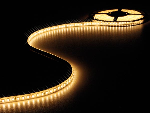 CINTA TIRA DE LEDs FLEXIBLE  BLANCO CALIDO  600 LEDs  5m  24V  40W