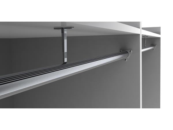 SOPORTE MONTAJE GRAPA PERFIL REDONDO CINTAS LEDs ALUROUND  ARMARIO  PLATEADO