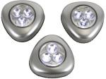 3 x LAMPARAS PUNTOS DE LUZ CON 3 LEDs AUTOADHESIVA CON PULSADOR ONOFF