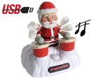 PAPA NOEL TOCANDO LA BATERIA CON CONEXION POR PUERTO USB NAVIDAD