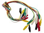 JUEGO DE 10 CABLES DE 5 COLORES CON PINZAS COCODRILO EN LOS EXTREMOS  55 cm