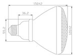 BOMBILLA DE BAJO CONSUMO PAR38  18W  240V  E27  2700K