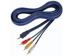 CABLE CONVERTIDOR AUDIOVIDEO  CONECTOR JACK 35mm 4 POLOS  3 x RCA MACHO  2m