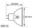 BOMBILLA HALOGENA 20W 12Vdc MR16  COLOR VERDE