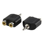 ADAPTADOR ESTEREO MACHO 35mm PLUG 2 RCA HEMBRA SOCKETS