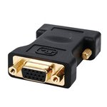 ADAPTADOR DVI MACHO  VGA HEMBRA CONEXIONES BAADO ORO