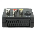 ADAPTADOR CONECTOR SCART 3xRCA SVHS INTERRUPTOR INOUT