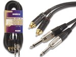 CABLE AUDIO PROFESIONAL  2 x RCA MACHO  2 x JACK 635mm  5m