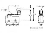 MICRORRUPTOR SUBMINIATURA 5A CON PALANCA FINAL DE CARRERA