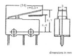 MICRORRUPTOR SUBMINIATURA 3A PALANCA FINAL DE CARRERA