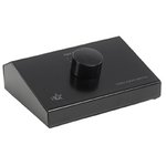 CAJA CONTROL ENTRADAS RCA PHONO 3 VIAS METAL NEGRO