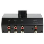 CAJA CONTROL ENTRADAS RCA PHONO 3 VIAS METAL NEGRO