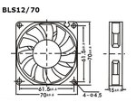 VENTILADOR 12Vdc DE COJINETE LISO PARA ORDENADOR REPARACIONES  70 x 70 x 15mm