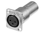 CONECTOR NEUTRIK DE METAL METALICO XLR 3 PIN CHASIS HEMBRA A MACHO