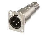 CONECTOR NEUTRIK DE METAL METALICO XLR 3 PIN CHASIS MACHO A HEMBRA