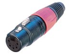 CONECTOR NEUTRIK NEGRO XLR HEMBRA 5 PIN DORADOS METAL METALICO