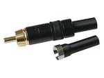 CONECTOR NEUTRIK RCA PHONO DORADO CON ANILLO COLOR NEGRO