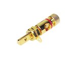 CONECTOR PARA ALTAVOZ TIPO DORADO CON ANILLO DE COLOR ROJO