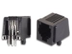 CONECTOR MODULAR RJ12 ACODADO COLOR NEGRO