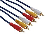 CABLE AUDIOVIDEO ALARGADOR BAADO ORO  3x RCA MACHO  3x RCA MACHO  10 m