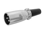 CONECTOR XLR MACHO 3 CONTACTOS NIQUELADO TIPO CORTO