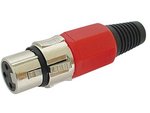 CONECTOR XLR HEMBRA 3 CONTACTOS NIQUELADO ROJO