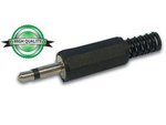 CONECTOR JACK MACHO MONO 35mm PLASTICO NEGRO