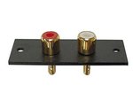 CONECTOR CHASIS PARA EMPOTRAR RCA x 2 POLOS RECTANGULAR DORADO