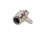 CONECTOR HEMBRILLA RCA HEMBRA NIQUELADA NEGRA PASO 6 mm