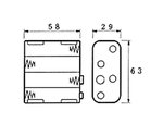 PORTAPILAS SOPORTE PARA PILAS  8 x AA R06 R6 LR6  TERMINALES CLIP CONEXION