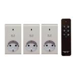 KIT 3 ENCHUFES SCHUKO 230V MANDO A DISTANCIA 30m NEGRO