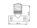 CONECTOR ADAPTADOR CON FORMA DE T METALICO  BNC MACHO  2 x BNC HEMBRA TIPO T