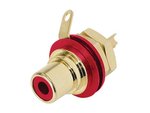 REAN CONECTOR DE CHASIS EMPOTRAR PHONO RCA CONTACTOS DORADOS ROJO ROJA