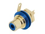 REAN CONECTOR DE CHASIS EMPOTRAR PHONO RCA CONTACTOS DORADOS AZUL