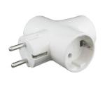 ADAPTADOR ENCHUFE 3 TOMAS TT CERAMICO BLANCO LADRON