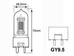 BOMBILLA HALOGENA BI PIN PHILIPS GY95 500W 240V 2950K