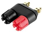 CONECTOR DE ALTAVOZ HEMBRILLA TIPO PROTEGIDO ROJO  NEGRO