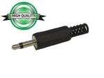 CONECTOR DE AUDIO JACK MACHO MONO 35mm PLASTICO NEGRO  4mm