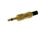 CONECTOR DE AUDIO JACK MACHO 35mm MONO DORADO  4mm