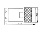 CONECTOR N MACHO PARA RG213U ROSCADO NIQUELADO 91mm DE NIQUEL