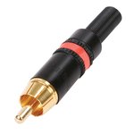 CONECTOR RCA MACHO CONTACTOS BAADOS ORO NEUTRIK ROJO