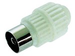 CONECTOR PARA TV DE PLASTICO HEMBRA 95mm  23mm COLOR BLANCO