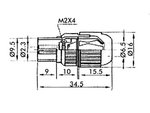 CONECTOR PARA TV DE PLASTICO HEMBRA 95mm  23mm COLOR BLANCO